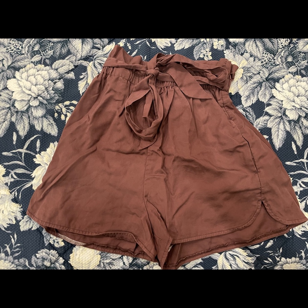 Express S Highwaisted Tie Paperbag Shorts
